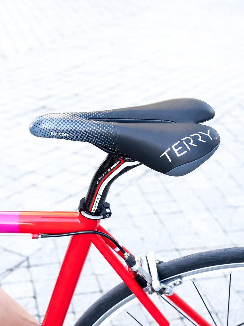 Terry Falcon X Bike Saddle - Bicycle Seat for Women - Flexible & Comfortable - Black Dura-Tek Cover, Low Profile - Image 2